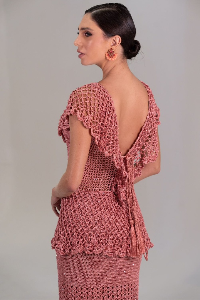 Vestido de Crochet Fio de Seda VE358